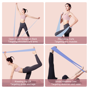 Fascia di Resistenza in Lattice Blu Sfumato <span class=keywords><strong>per</strong></span> Pilates, Yoga, Danza, Esercizi di Stretching, Modellamento di Petto, Schiena, <span class=keywords><strong>Braccia</strong></span>, Gambe, Vita e Fianchi, Personalizzabile - Product Image 4