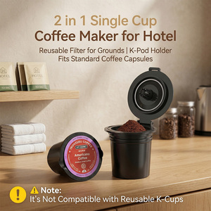 Honeyson Small <span class=keywords><strong>Single</strong></span> <span class=keywords><strong>Serve</strong></span> Koffiezetapparaat 2-in-1 Snelle Bereiding 12 Oz. K-Cup Grounds Koffiemachine Ontkalkingsherinnering Draagbaar - Product Image 4