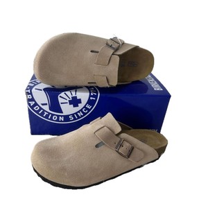 Chaussons en cuir véritable à bout fermé et sandales rétro en liège à semelle épaisse unisexe, chaussures d'été et de printemps en stock - Product Image 6
