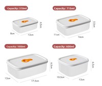 Ensemble de 3 contenants hermétiques pour aliments, sans BPA, boîtes de rangement de cuisine en plastique multi-tailles pour réfrigérateur