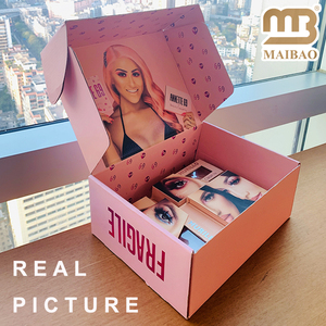 Corrugated Lipstick Mailer Box With Logo, Pink Mailing Paper Box For Packaging, Custom Logo Cosmetic Packaging Shipping Box