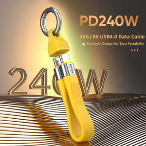 Cable USB-C Resistente con Llavero, USB 4.0, Carga Rápida PD de 240W, Transferencia de Datos de 40Gbps, Compatible con Video 8K, para Laptop/Monitor/SSD - Product Image 2