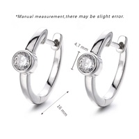Haute qualité 925 argent Sterling plaqué rhodium Moissanite diamant Huggie boucles d'oreilles cercle à la mode géométrique pour les femmes