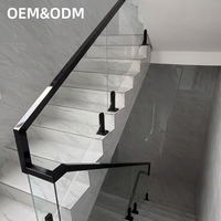 Modernes Aluminium-Glas-Balkongeländer Wasser- und Rostbeständig Bodenmontiert für Treppen, Krankenhäuser und Hotels