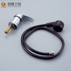 Robinet de lavabo pour salon de coiffure Morning Dew, chaise de lavage avec structure métallique, eau chaude et froide, et ensemble de pommeau de douche - Product Image 1