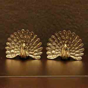 Figurine de paon en laiton massif artisanale - Décoration de bureau élégante avec avantages Feng Shui, idéale pour la maison ou comme cadeau de bureau - Product Image 2