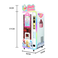 Buiten Volautomatische Snack Geschaafde Ijsmachine Qr Code Coin/Creditcard Verkoopautomaat Voor Fruit En Melk Krullen