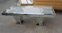 Table à manger rectangulaire moderne avec miroir, table de mariage effet diamant broyé pour la maison, l'hôtel, le restaurant