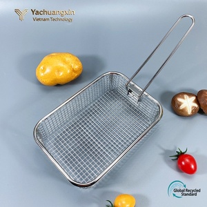 Cesta para freír patatas fritas de acero inoxidable, mini cesta para freír, para cocinar al aire libre, uso en campamentos, 1 unidad - Product Image 6