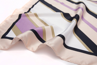 Écharpe carrée en twill de soie de mûrier 90x90cm 16mm, motifs personnalisés de luxe, et bandana en soie noire pour femmes avec logo
