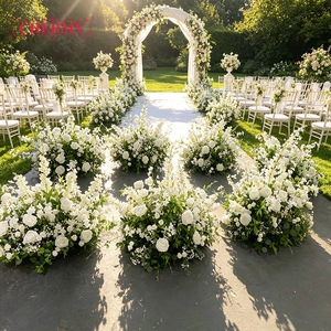 Fleurs artificielles personnalisées OEM blanches et vertes pour centres <span class=keywords><strong>de</strong></span> <span class=keywords><strong>table</strong></span> <span class=keywords><strong>de</strong></span> <span class=keywords><strong>mariage</strong></span> et décoration - Product Image 2