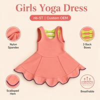 Nouvelle Robe de Sport pour Enfants en Nylon Spandex, Sans Manches, Bretelles Fines, Dos Élastique Creux avec Nœud, pour Fitness, Yoga, Entraînement et Danse