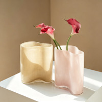 Moderne Nordische Gestreifte Handgefertigte Glasvase, Multifunktionale Hydroponische Blumenvase, Wohnzimmer Haushaltsdekoration Ornament