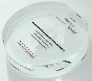 Round acrylic trophy made of 20mm high quality transparent material automatically cut by laser machine