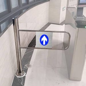 Tourniquet mécanique de porte d'oscillation d'acier inoxydable de la poussée 201 de main de direction simple d'entrée de supermarché - Product Image 4