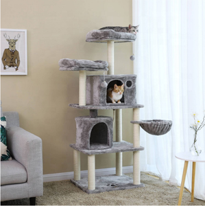 Árbol para Gatos Multinivel para Rascar y Escalar, Diseño Moderno, Fabricación OEM, Cama para Rascar Personalizada, Torre Tipo Condominio, Casa para Mascotas Felices - Product Image 1