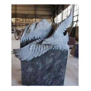 Черный гранитный камень памятник надгробие с орлом - Product Image 1