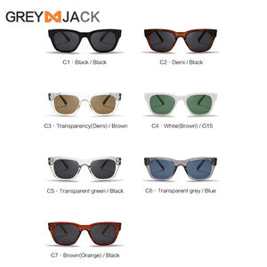 Nouvelles lunettes de soleil rétro européennes et américaines unisexes, monture carrée TR90, verres polarisés TAC UV400, noir KG2527 - Product Image 2