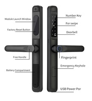 Cerradura Inteligente Vertexis DQ5, Aplicación Tuya, WiFi, Aleación de Aluminio, Cilindro Grado C, Compatibilidad con Múltiples Puertas, Huella Dactilar, Contraseña, Tarjeta, Código