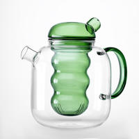 Théière en verre borosilicate coloré écologique et original avec infuseur amovible