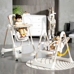 Multi-functional Baby <strong>High</strong> <strong>Chair</strong> for 0-6 Years Old Reclining Foldable 2-in-1 Infant Rocking <strong>High</strong> <strong>Chair</strong> - Product Image 2