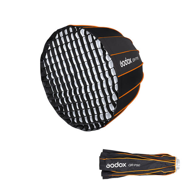 Godox QR-P120 Quick Release Parabolic Deep Soft Box + Honeycomb Mesh Bowens Install Studio Flash