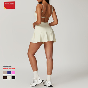 Damen 2-in-1 Sexy Tennis Kleid-Eingebaute Shorts Gepolsterter Golf Skort für Pickle ball Padel - Stretch Sport rock für Tennis - Product Image 2
