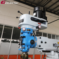 Fraiseuse à tourelle verticale GOLDCNC X4H de haute précision avec broche conique R8, tête de division, DRO et tête de fraisage à 45 degrés, garantie 3 ans