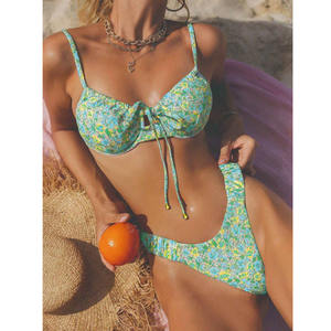 Женский комплект бикини из 2 предметов, купальник на косточках с цветочным принтом - Product Image 4