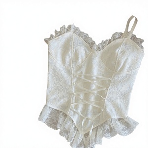 Top de tirantes sexy para mujer, con encaje floral, transpirable, estilo casual, con aberturas, tipo tubo, lencería, chaleco. - Product Image 2