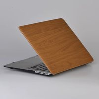 Étui de protection en cuir à motif bois pour MacBook Pro 14 pouces M5 M4 A3401 A3434