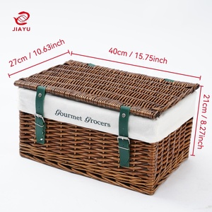 Cesto Regalo di Lusso JY <span class=keywords><strong>in</strong></span> <span class=keywords><strong>Vimini</strong></span> Fatto <span class=keywords><strong>a</strong></span> <span class=keywords><strong>Mano</strong></span> con Tessuto <span class=keywords><strong>in</strong></span> Salice, Dimensioni Personalizzabili, Design Frutta e Angelo per Picnic e Festività - Product Image 6
