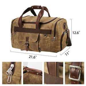 Échantillon gratuit Sac de voyage en toile cirée imperméable de grande capacité personnalisé avec compartiment pour chaussures - Product Image 4