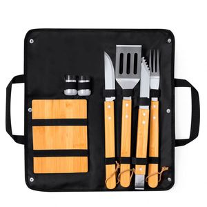 Juego de 7 Utensilios para Barbacoa de Acero Inoxidable al por Mayor, Diseño Minimalista, Resistentes al Calor y Duraderos para Barbacoa y Camping al Aire Libre - Product Image 5