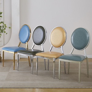 Sillas Apilables para <span class=keywords><strong>Banquetes</strong></span>, Bodas y Eventos, Venta al por Mayor, Sillas Metálicas Económicas para Comedor de Hotel, Exteriores y Villas, con Respaldo Redondo - Product Image 4