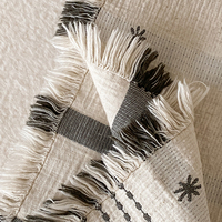Couvre-lit rectangulaire en gaze de coton jacquard moderne français, fabriqué à la machine, couverture polyvalente, décoration de bout de lit