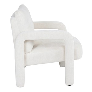 Poltrona Moderna Bianco Crema Imbottita, Sedia Singola per Soggiorno, Camera da Letto, Hotel, Vendita all'Ingrosso - Product Image 5