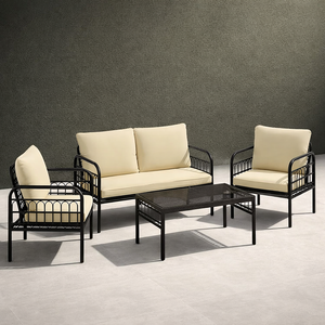 Ensemble <span class=keywords><strong>de</strong></span> canapés <span class=keywords><strong>de</strong></span> patio au design raffiné et moderne, offrant un confort quotidien, avec canapé <span class=keywords><strong>de</strong></span> patio en aluminium et canapés <span class=keywords><strong>de</strong></span> jardin - Product Image 1
