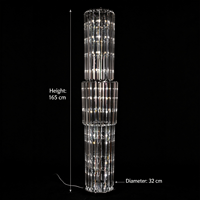 Lampadaire LED en forme de pilier de cristal pour décoration d'allée de mariage, éclairage jaune télécommandé, toile de fond pour événements
