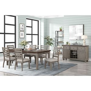 Mesa de comedor DB Casual de 6 cajones con acabado en dos tonos - Product Image 1