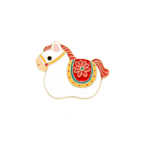 Broche Cheval du Zodiaque Chinois 2026, Épinglette de Revers en Émail pour Année de Naissance du Cheval du Zodiaque