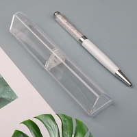Vente en gros bon marché étui à stylo transparent en plastique boîte d'emballage de stylo triangle pour stylo à bille en cristal