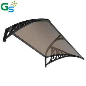 Hot Selling Canopy 190Cm x 100Cm pc brown hollow sheet Window Rain Protection Polycarbonate Awning