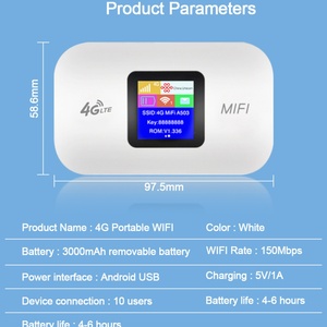 Routeur WiFi mobile portable 4G de bonne qualité, routeur WiFi mobile sans fil 3000 mAh, point d'accès 4G LTE, routeur WiFi avec carte SIM - Product Image 2