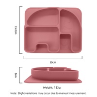 Assiette bébé en silicone écologique sans BPA, motif animal de dessin animé éléphant, antidérapante avec ventouse