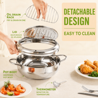 Friteuse en acier inoxydable 304 avec finition résistante à la corrosion et personnalisation OEM pour les distributeurs d'articles de cuisine
