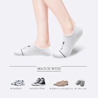 Chaussettes basses invisibles pour femmes avec logo personnalisé, en coton, antidérapantes, respirantes, pour baskets et ballerines