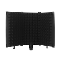 Filtre insonorisant ABS haute densité, écran d'isolation pour microphone portable réglable à 3/5 panneaux, support métallique, studio d'enregistrement