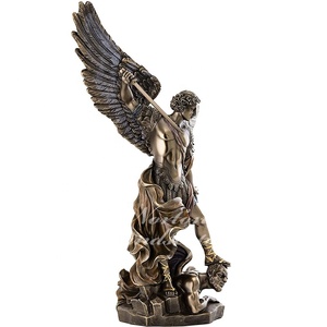 Al <span class=keywords><strong>aire</strong></span> libre jardín decorativo grande tallada latón bronce San Miguel Arcángel escultura para venta - Product Image 6