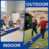 Jouets de piste de course flexibles pour enfants Flex Race Car Ramp Track Rolls up Portable DIY Racetrack Compatible avec Diecast 1/64th Cars